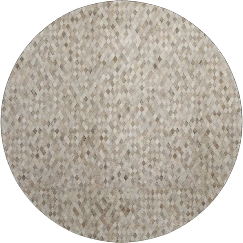 Luxury Washable Indoor/Outdoor Bozeman Gray 8\' x 8\' Round Rug
