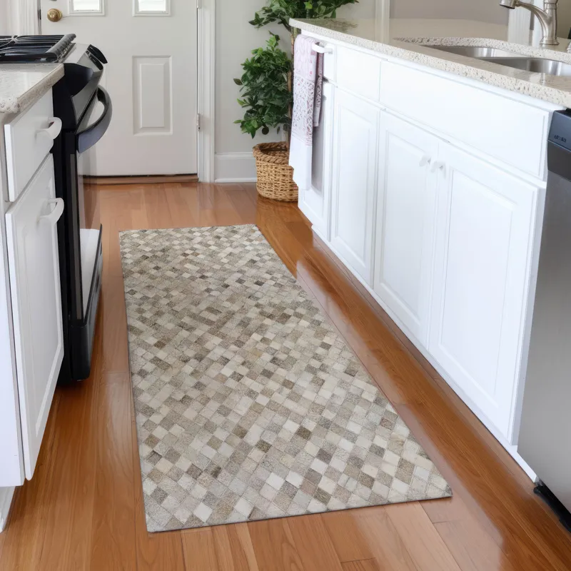 Luxury Washable Indoor/Outdoor Bozeman Gray 2\'3\" x 7\'6\" Runner Rug