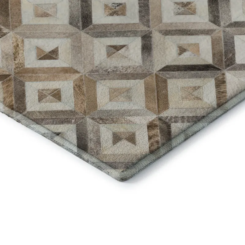 Luxury Washable Indoor/Outdoor Bozeman Gray 1\'8\" x 2\'6\" Rug