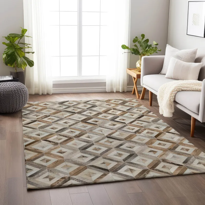 Luxury Washable Indoor/Outdoor Bozeman Gray 3\' x 5\' Rug