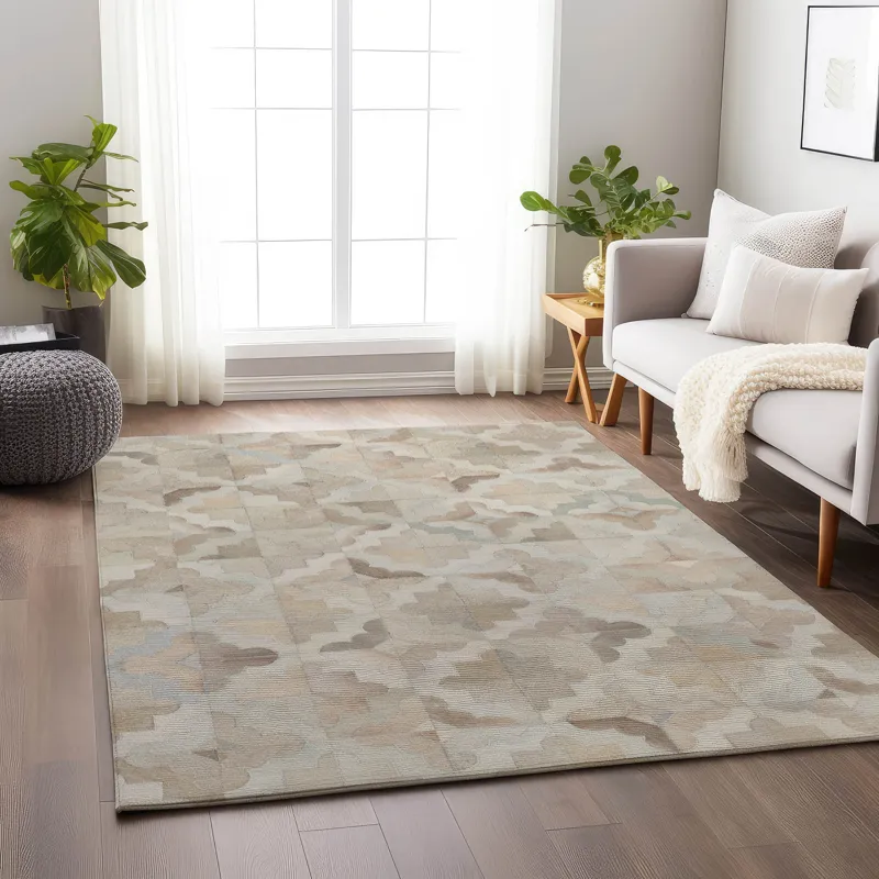 Luxury Washable Indoor/Outdoor Bozeman Linen 5\' x 7\'6\" Rug