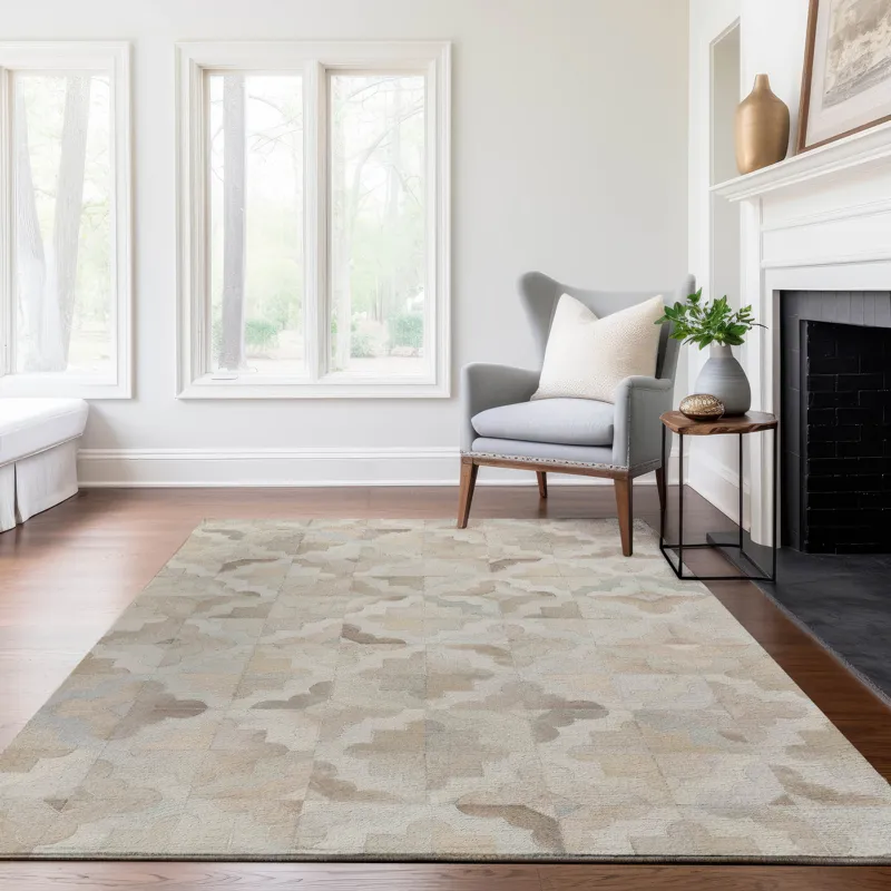 Luxury Washable Indoor/Outdoor Bozeman Linen 5\' x 7\'6\" Rug