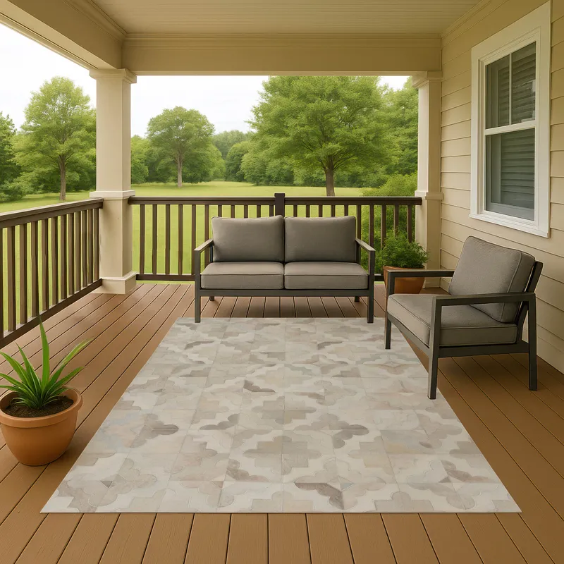 Luxury Washable Indoor/Outdoor Bozeman Linen 5\' x 7\'6\" Rug