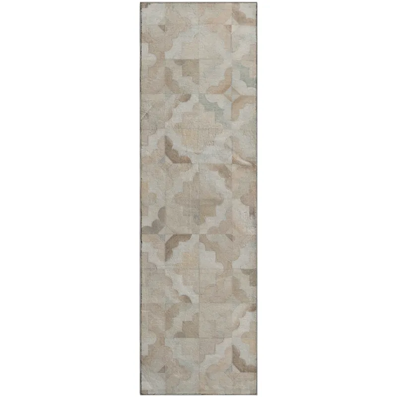 Luxury Washable Indoor/Outdoor Bozeman Linen 2\'3\" x 7\'6\" Runner Rug
