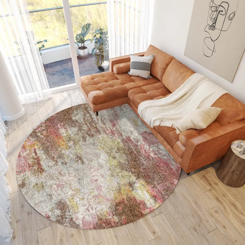 Luxury Washable Boca Blush 8\' x 8\' Round Rug