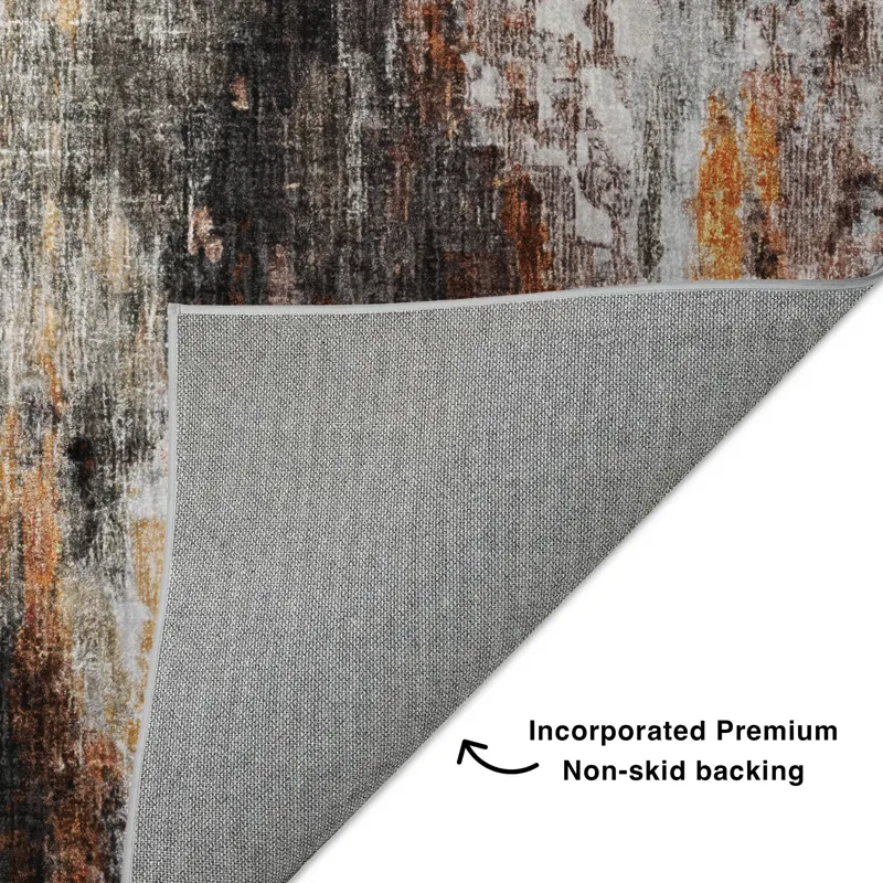Luxury Washable Boca Gray 2\'6\" x 3\'10\" Rug