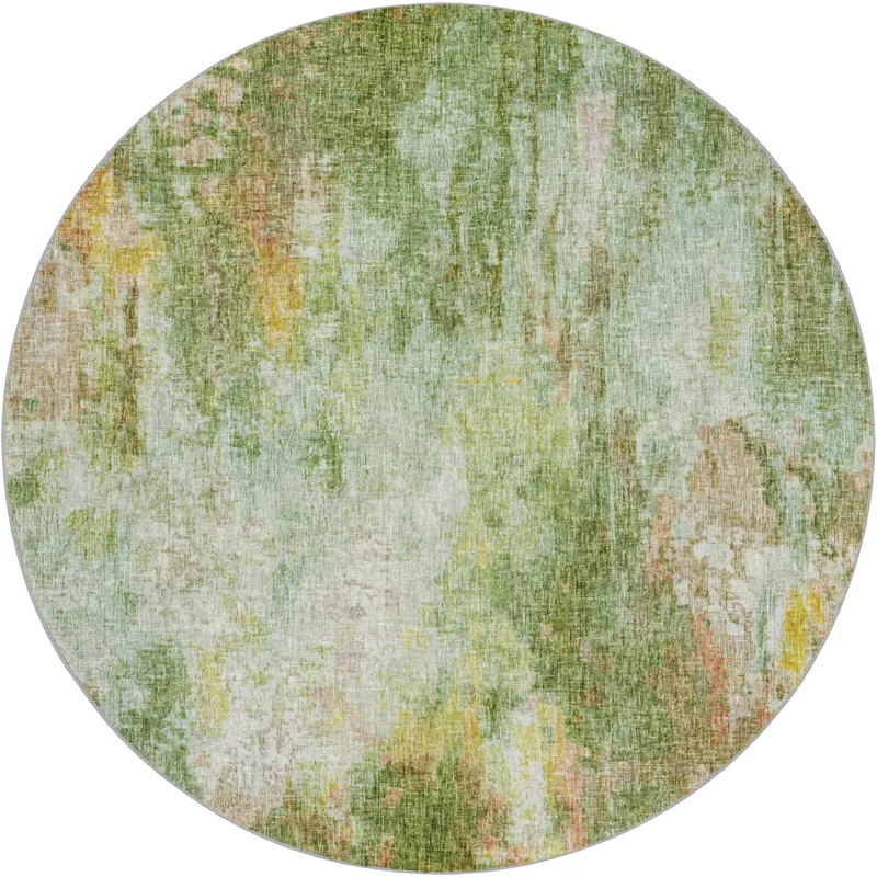 Luxury Washable Boca Sage 8\' x 8\' Round Rug