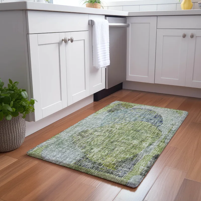 Luxury Washable Boca Aloe 1\'8\" x 2\'6\" Rug