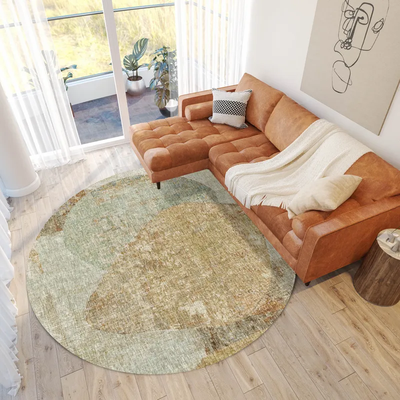 Luxury Washable Boca Taupe 8\' x 8\' Round Rug