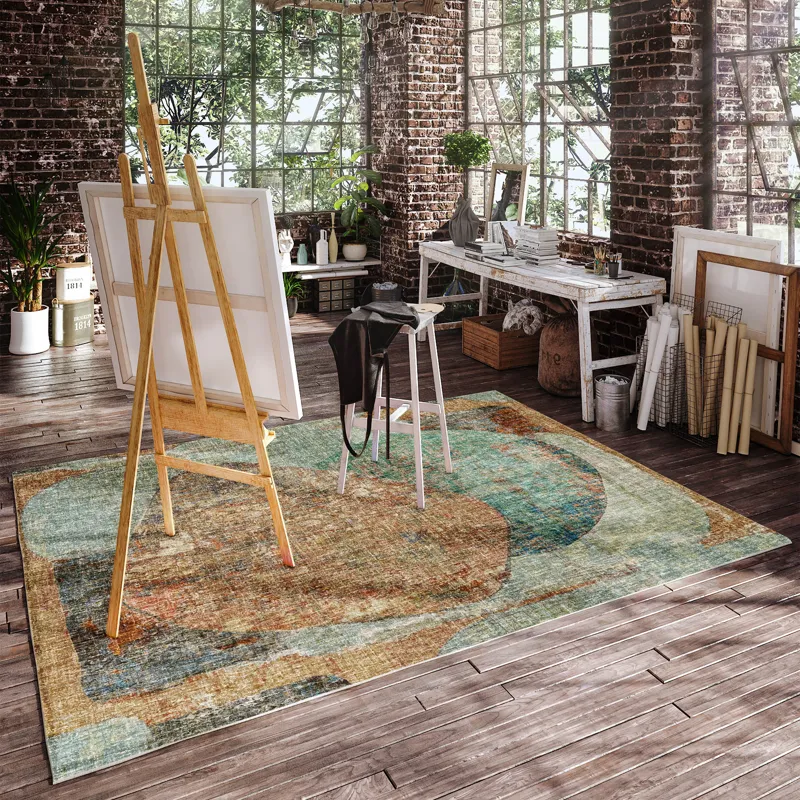 Luxury Washable Boca Teal 2\'6\" x 3\'10\" Rug