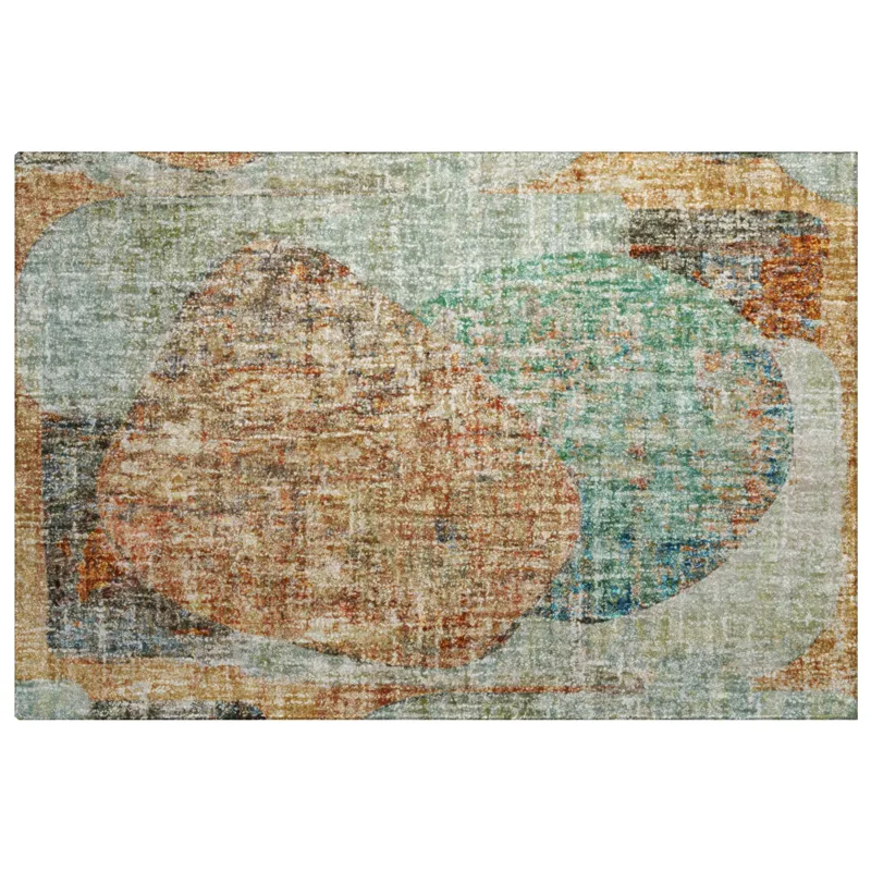 Luxury Washable Boca Teal 1\'8\" x 2\'6\" Rug