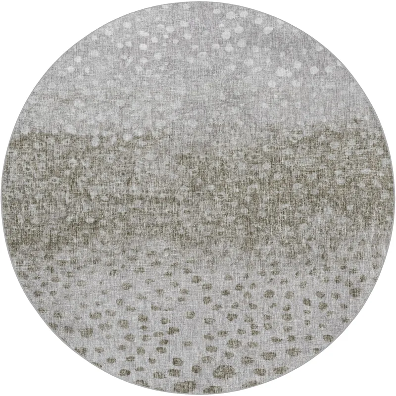 Luxury Washable Boca Taupe 8\' x 8\' Round Rug