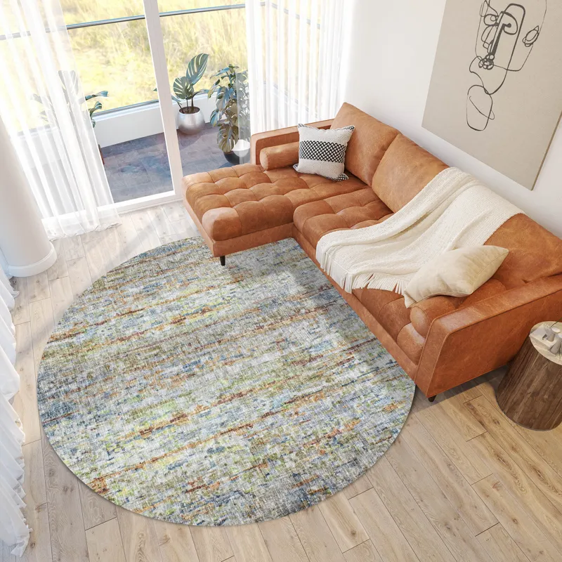 Luxury Washable Boca Putty 8\' x 8\' Round Rug