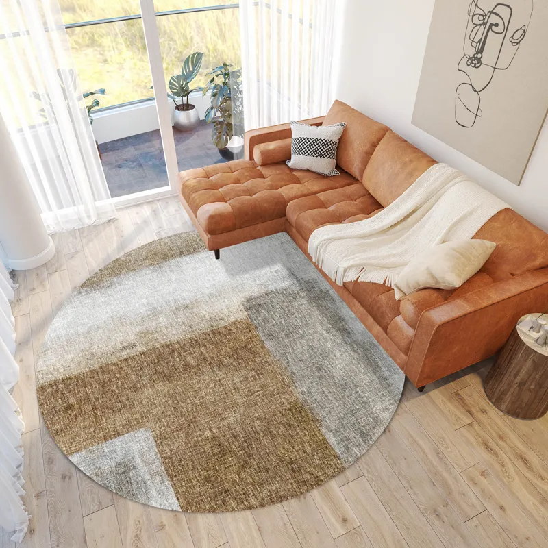 Luxury Washable Boca Brown 8\' x 8\' Round Rug