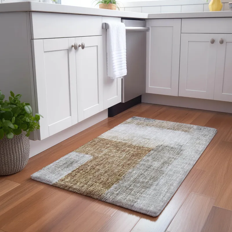 Luxury Washable Boca Brown 1\'8\" x 2\'6\" Rug