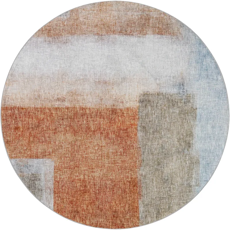 Luxury Washable Boca Salmon 8\' x 8\' Round Rug