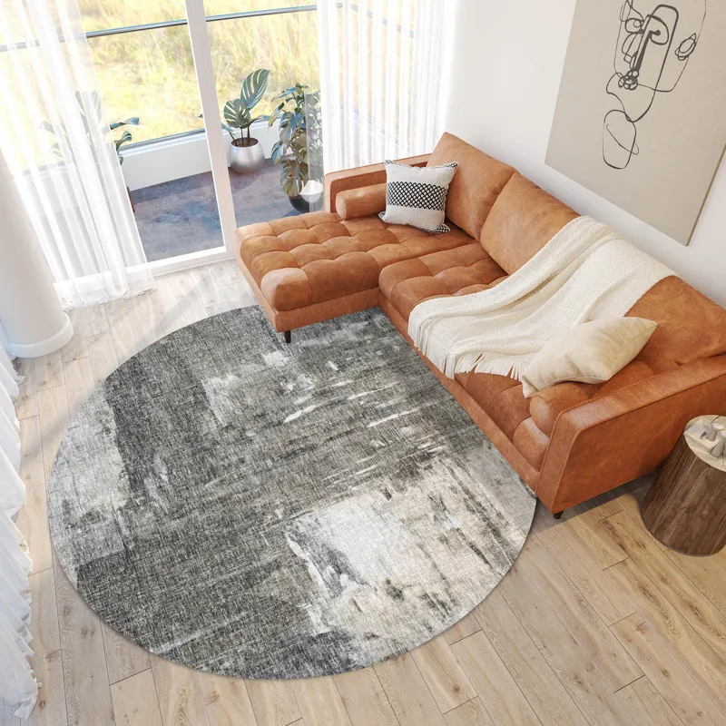 Luxury Washable Boca Gray 8\' x 8\' Round Rug
