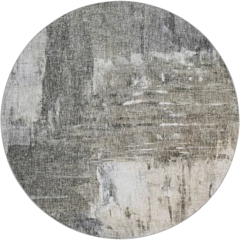 Luxury Washable Boca Gray 8\' x 8\' Round Rug