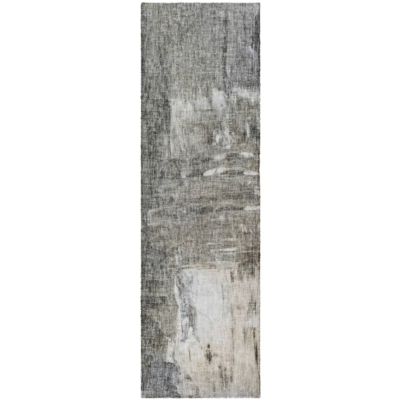 Luxury Washable Boca Gray 2\'3\" x 7\'6\" Runner Rug
