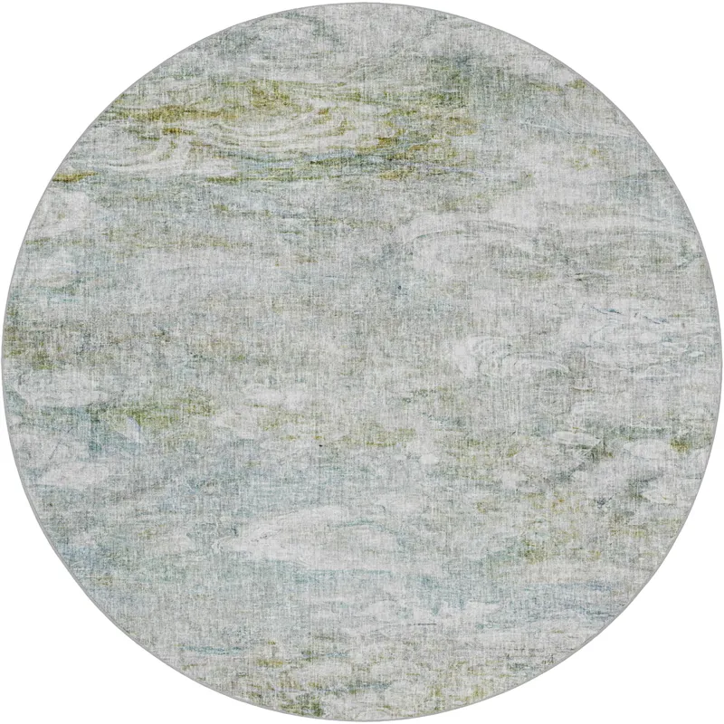 Luxury Washable Boca Seafoam 8\' x 8\' Round Rug