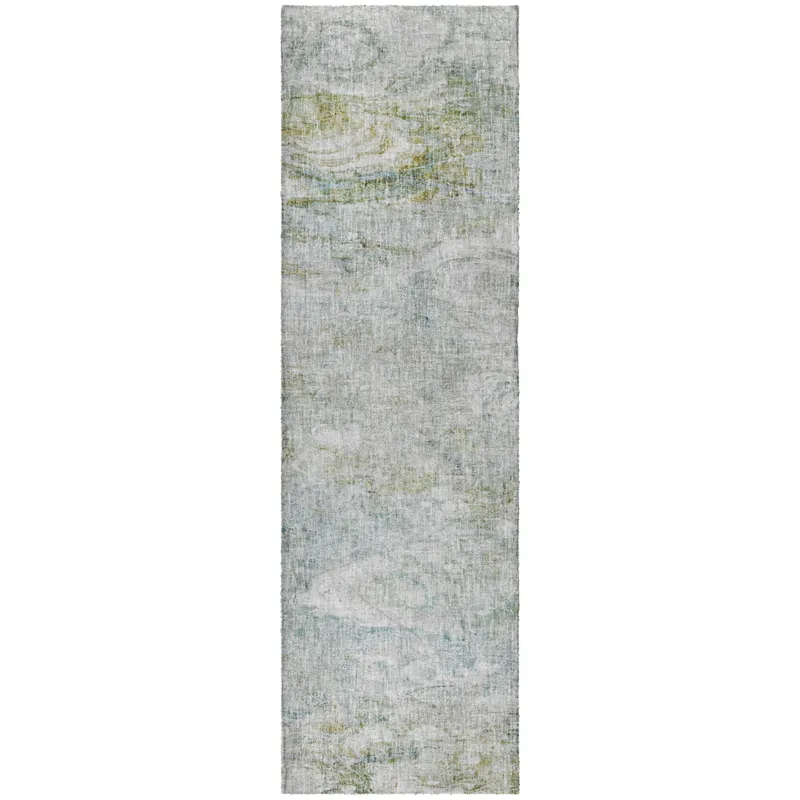 Luxury Washable Boca Seafoam 2\'3\" x 7\'6\" Runner Rug