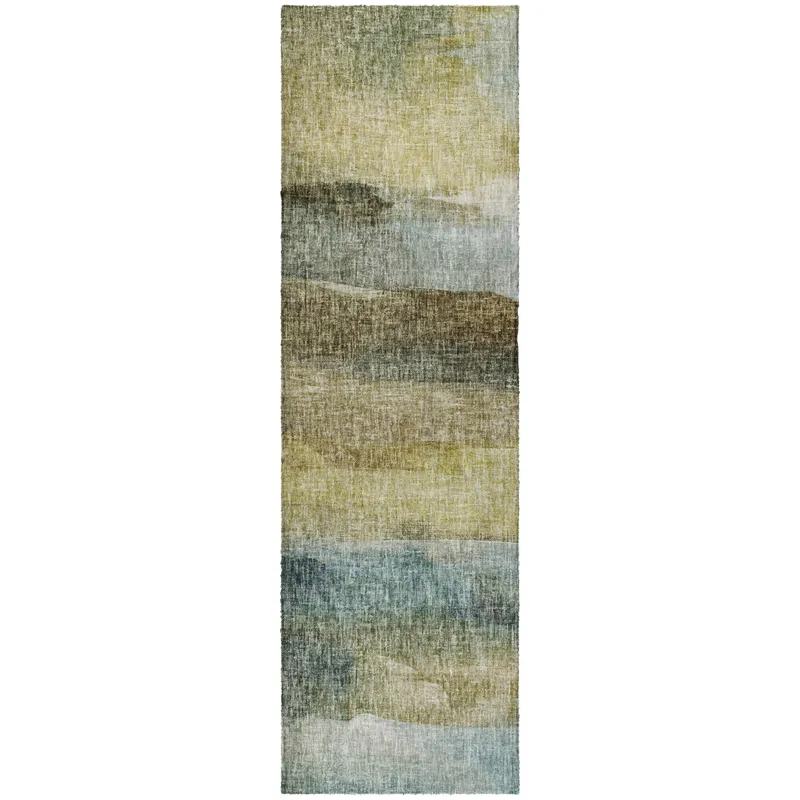 Luxury Washable Boca Khaki 2\'3\" x 7\'6\" Runner Rug