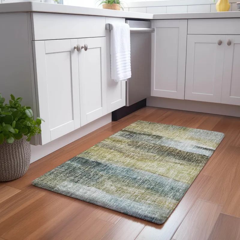 Luxury Washable Boca Khaki 1\'8\" x 2\'6\" Rug