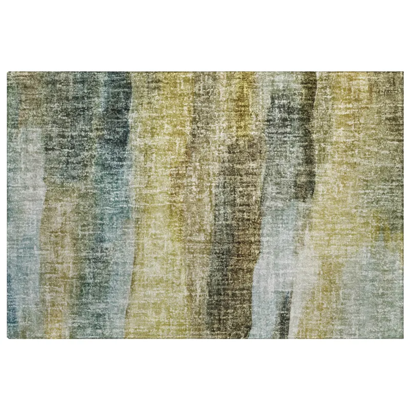 Luxury Washable Boca Khaki 1\'8\" x 2\'6\" Rug
