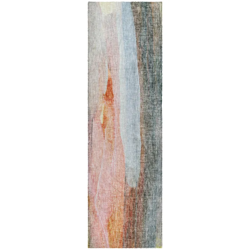 Luxury Washable Boca Salmon 2\'3\" x 7\'6\" Runner Rug