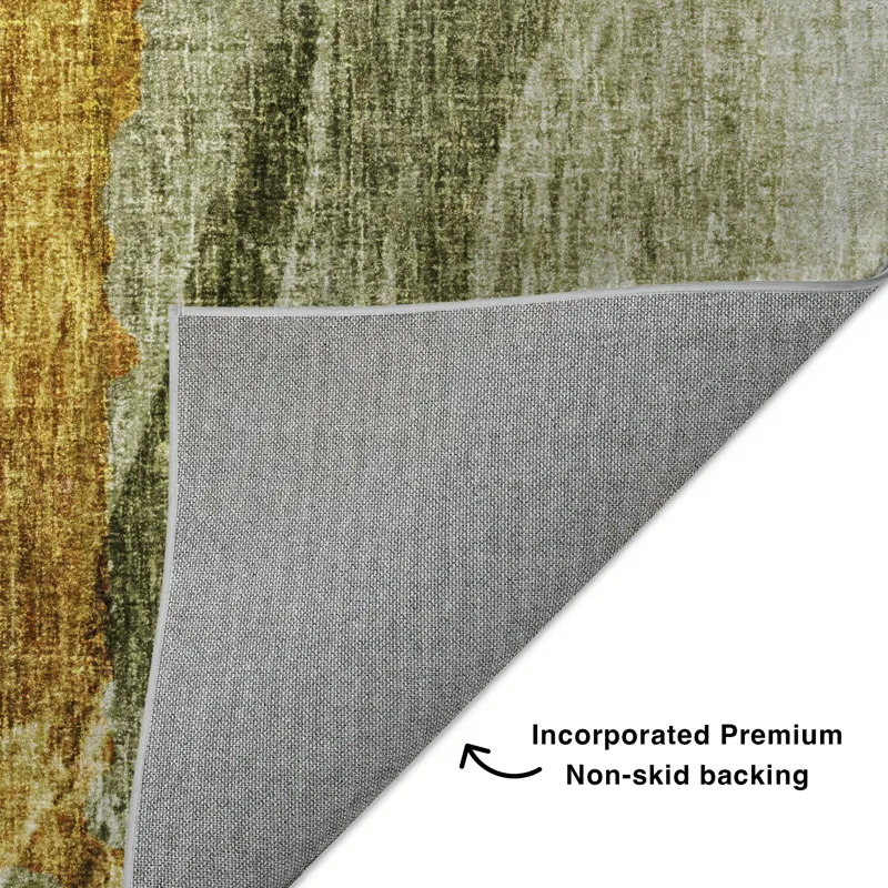 Luxury Washable Boca Aloe 1\'8\" x 2\'6\" Rug
