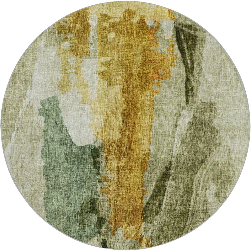 Luxury Washable Boca Aloe 8\' x 8\' Round Rug
