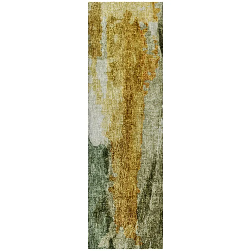 Luxury Washable Boca Aloe 2\'3\" x 7\'6\" Runner Rug