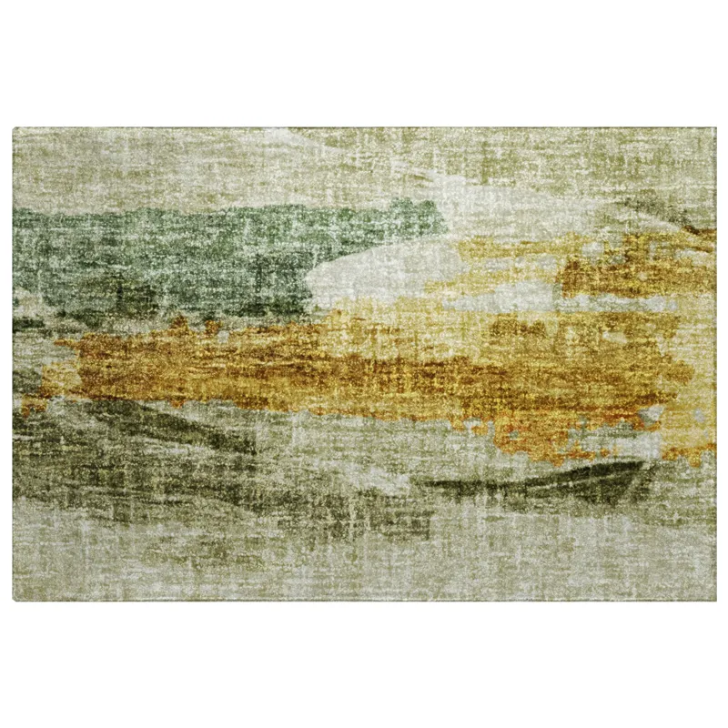 Luxury Washable Boca Aloe 1\'8\" x 2\'6\" Rug