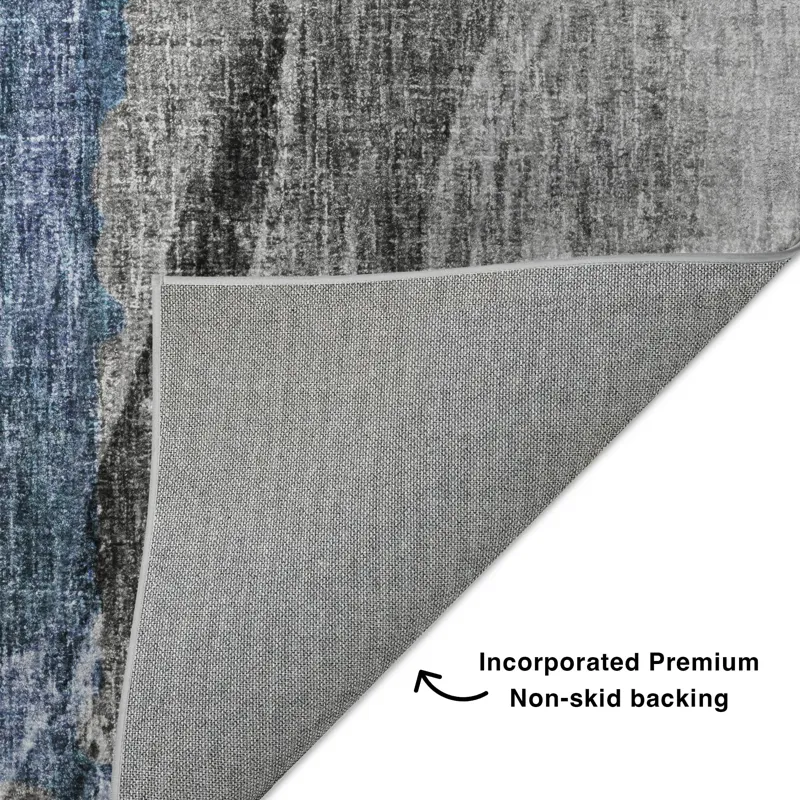 Luxury Washable Boca Pewter 3\' x 5\' Rug