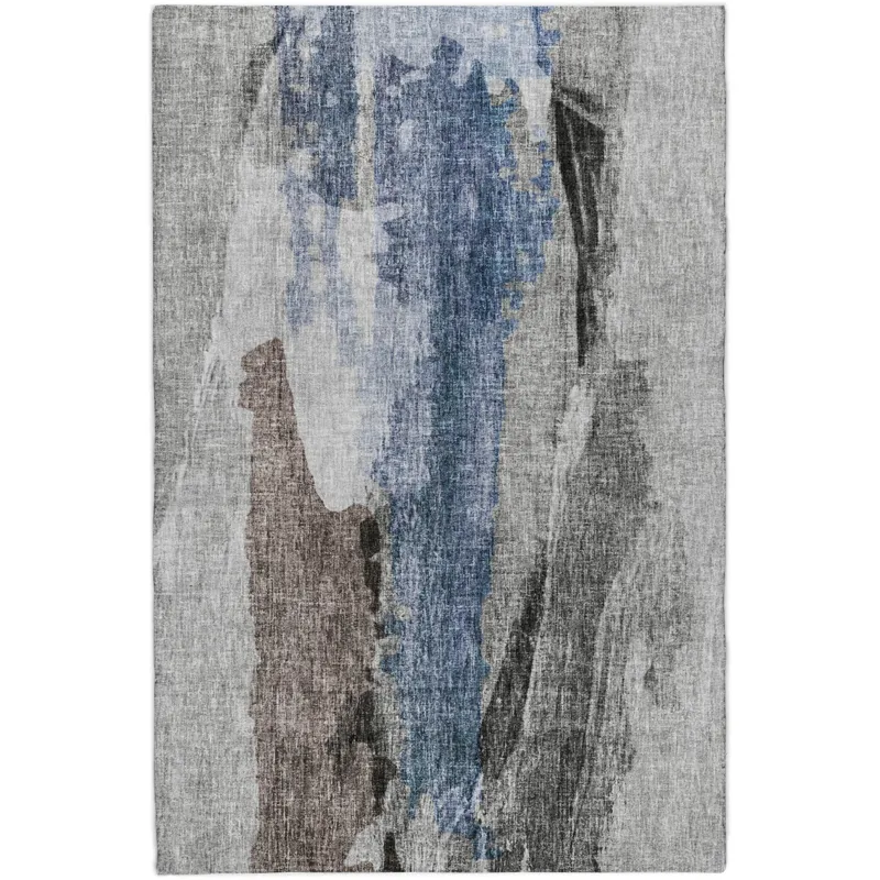 Luxury Washable Boca Pewter 3\' x 5\' Rug