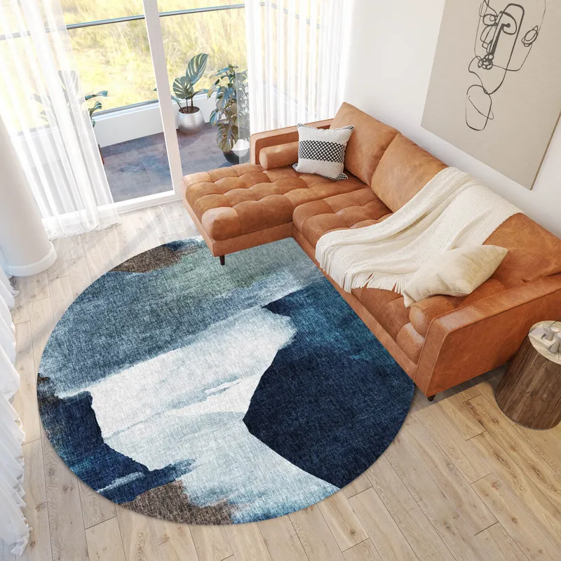 Luxury Washable Boca Denim 8\' x 8\' Round Rug