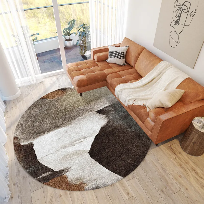 Luxury Washable Boca Taupe 8\' x 8\' Round Rug