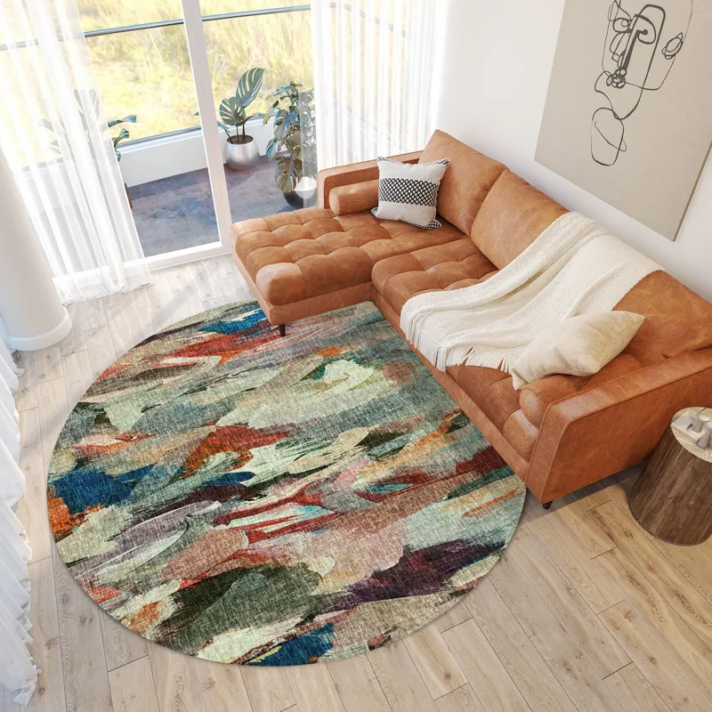 Luxury Washable Boca Paprika 8\' x 8\' Round Rug