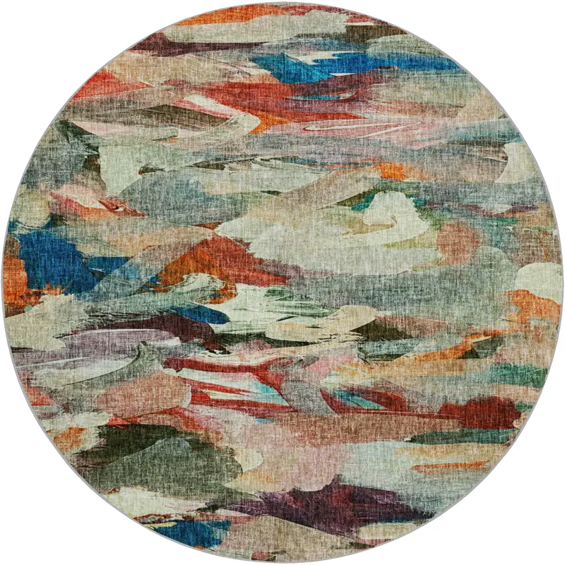 Luxury Washable Boca Paprika 8\' x 8\' Round Rug
