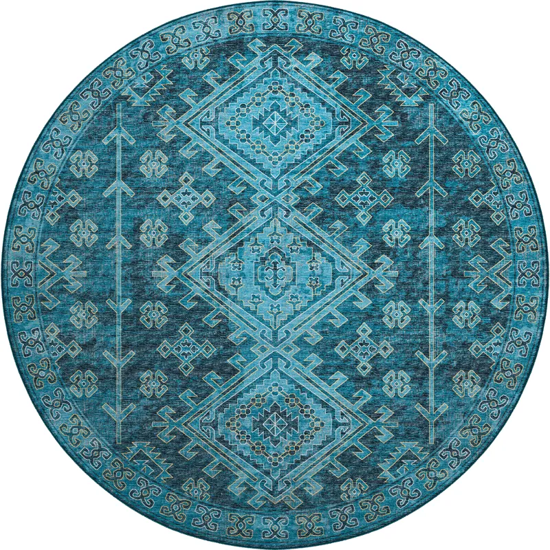 Brisbane Navy 8\' x 8\' Round Rug