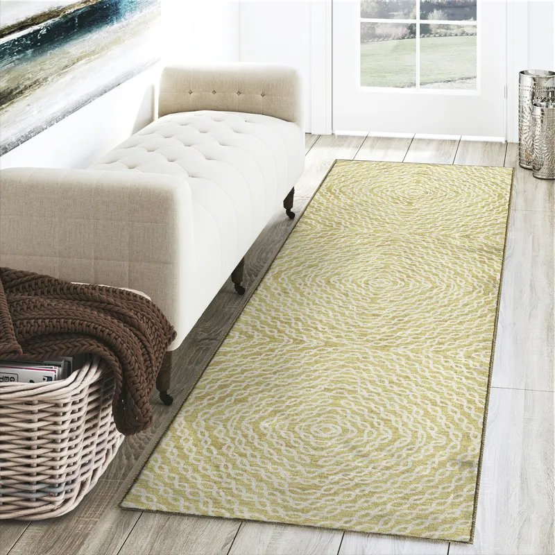 Brisbane Gold 2\'3\" x 7\'6\" Runner Rug
