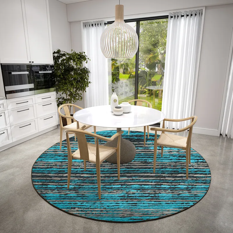 Brisbane Teal 8\' x 8\' Round Rug