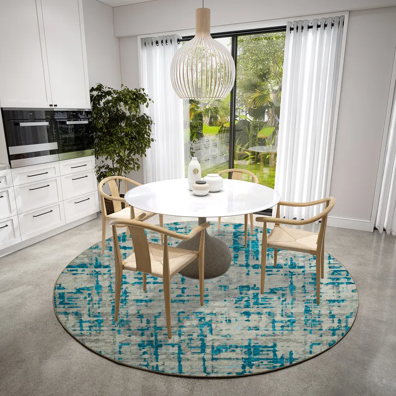 Brisbane Teal 8\' x 8\' Round Rug