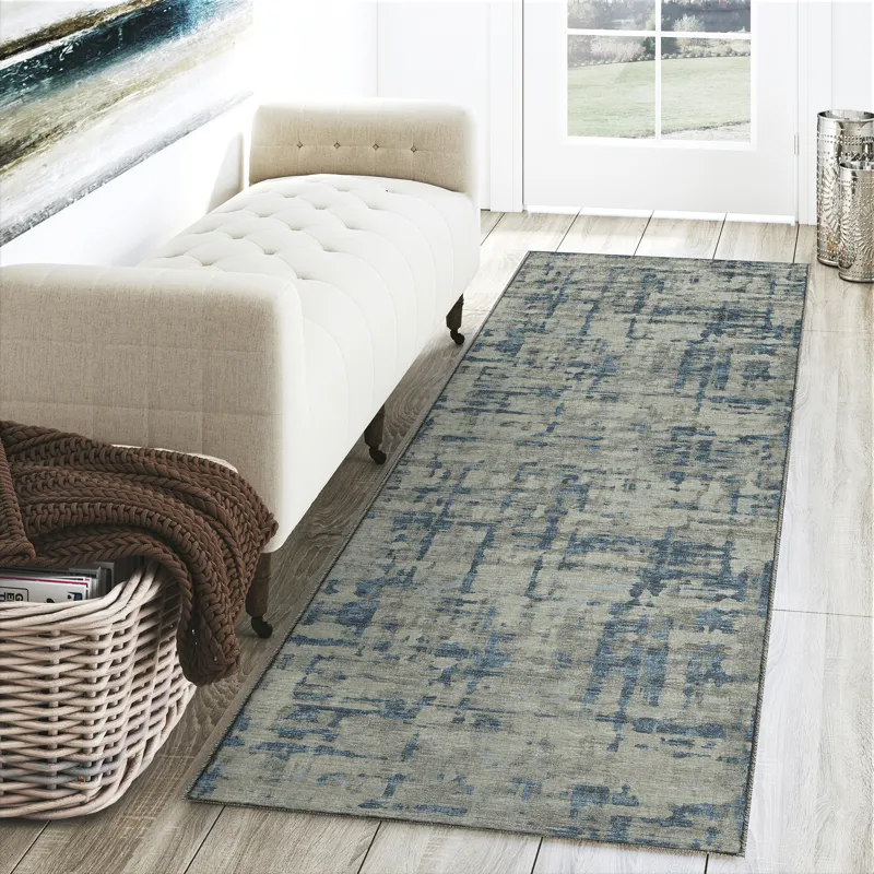 Brisbane Teal 2\'3\" x 7\'6\" Runner Rug