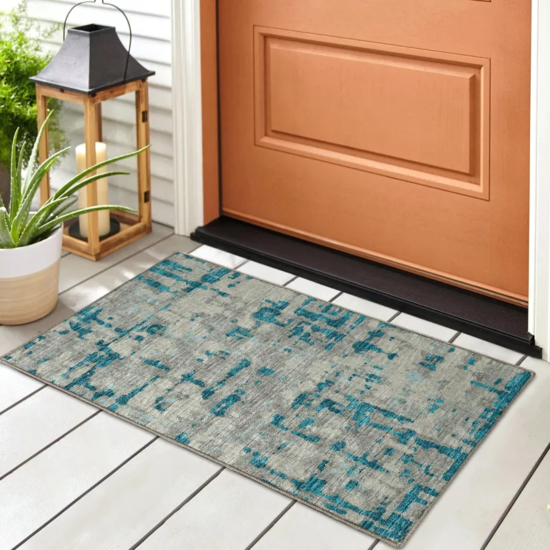 Brisbane Teal 1\'8\" x 2\'6\" Rug