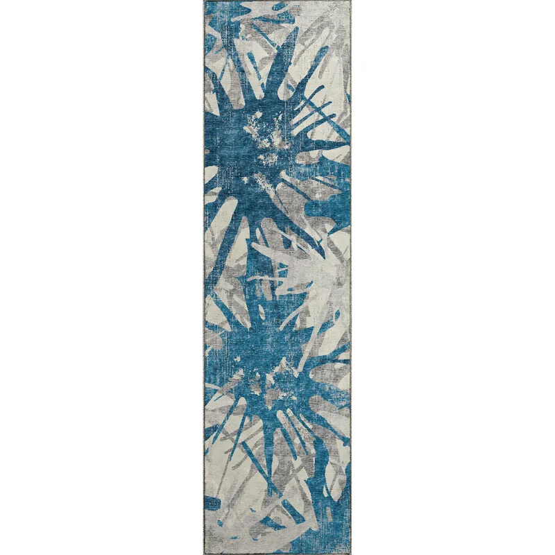 Brisbane Cobalt 2\'3\" x 7\'6\" Runner Rug