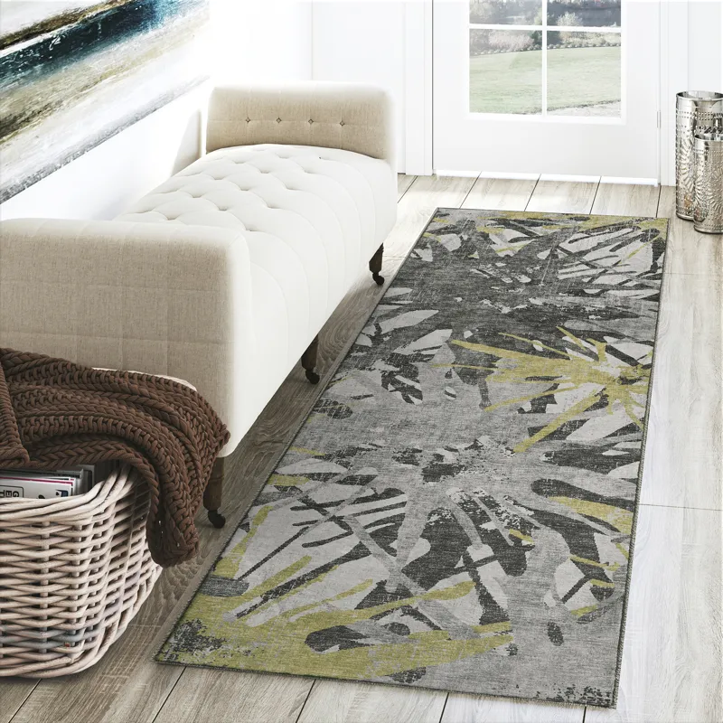 Brisbane Gold 2\'3\" x 7\'6\" Runner Rug