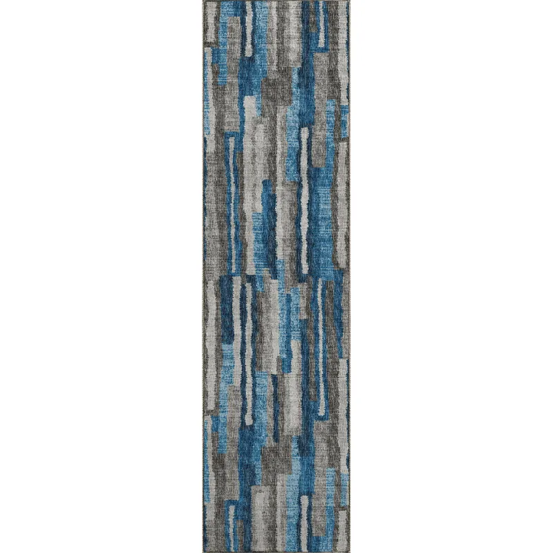 Brisbane Navy 2\'3\" x 7\'6\" Runner Rug