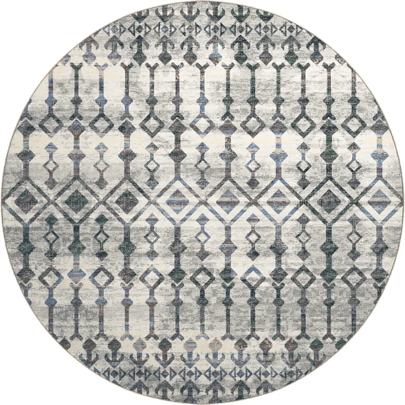 Brisbane Silver 8\' x 8\' Round Rug