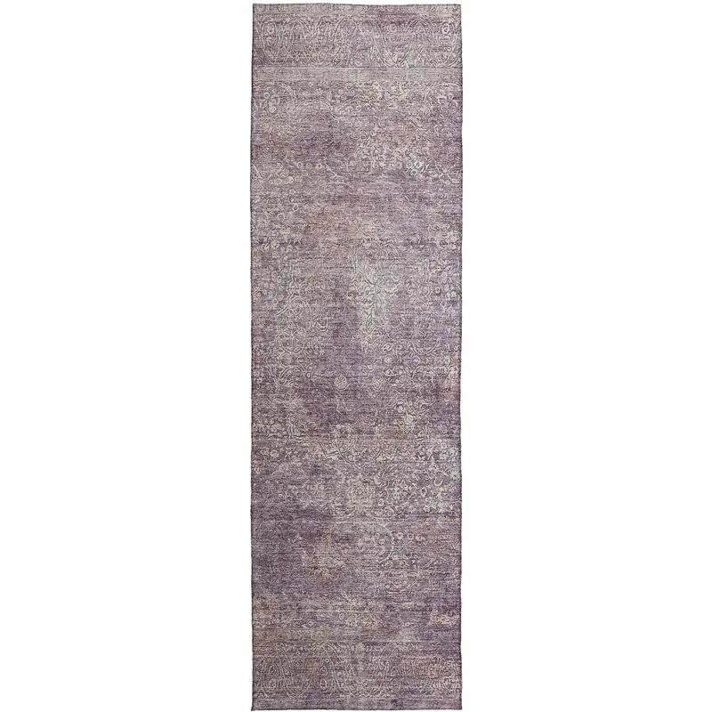 Luxury Washable Indoor/Outdoor Burano Plum 2\'3\" x 7\'6\" Runner Rug
